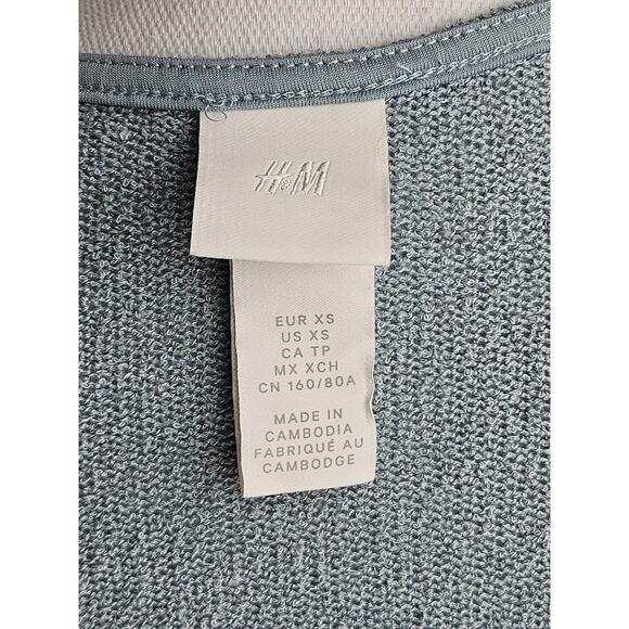 H&M WOMAN'S KNIT TUNIC BLOUSE TOP GRAY/BLUE SIZE XS - Picture 7 of 9